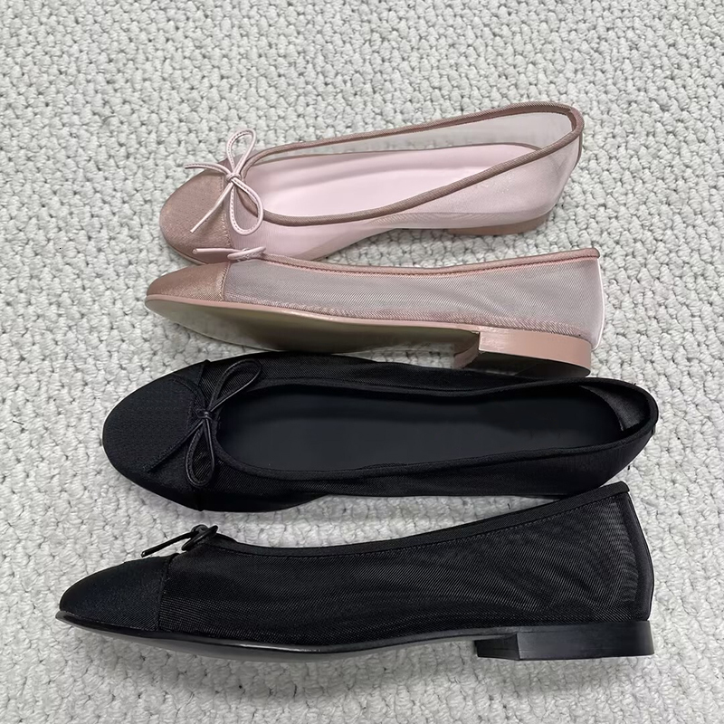 Designer Ballet Woman Fashion Colorful Paris Designer Black Ballet Flats Shoes Women Quilted Genuine Leather Slip On Ballerina Luxury Round Toe Ladies Dress Shoes