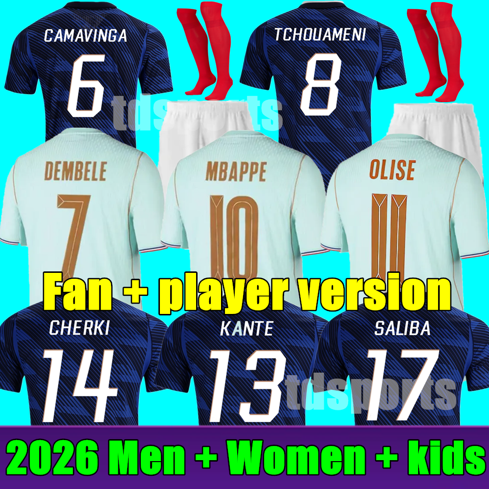 2026 World Cup french soccer jerseys MBAPPE 26 27 francia CAMAVINGA OLISE EKITIKE KANTE Maillot de foot enfants Football shirts equipement de foot Women Men kids kit