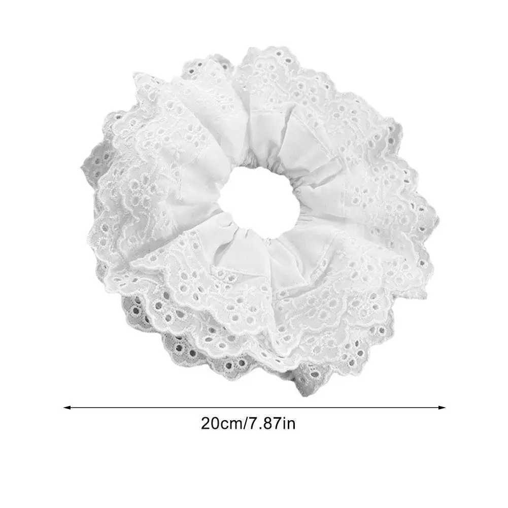 Big Flower Lolita Scrunchies for Women Elastic Hair Bands Ponytail Holders Tie Solid Color Hair Hoop Scrunchy Girl Hair Ring H260324