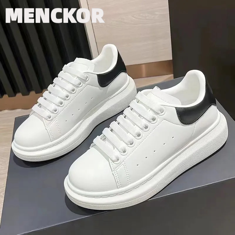 Platform White Sneakers for Women Men New Low-Top Chunky Sneakers, Height Increasing Casual Walking Shoes, Trendy Comfortable Tennis Shoes for Student