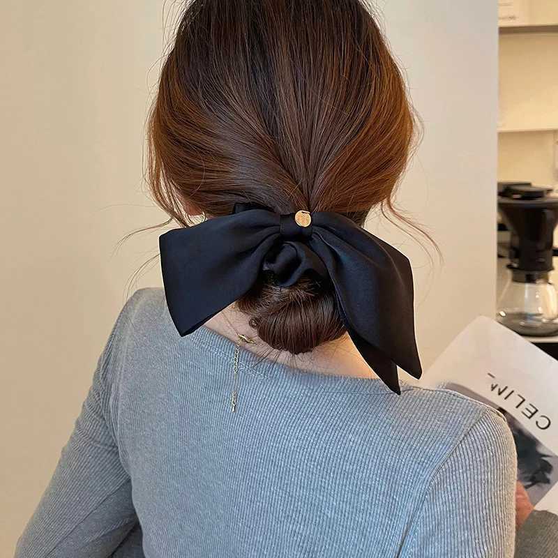 1pc Fashion Advanced Sense Solid Color Bow Hair Band For Women Girls Sweet Versatile Ribbon Bow Hair Rope Hair Accessories Gifts H260324