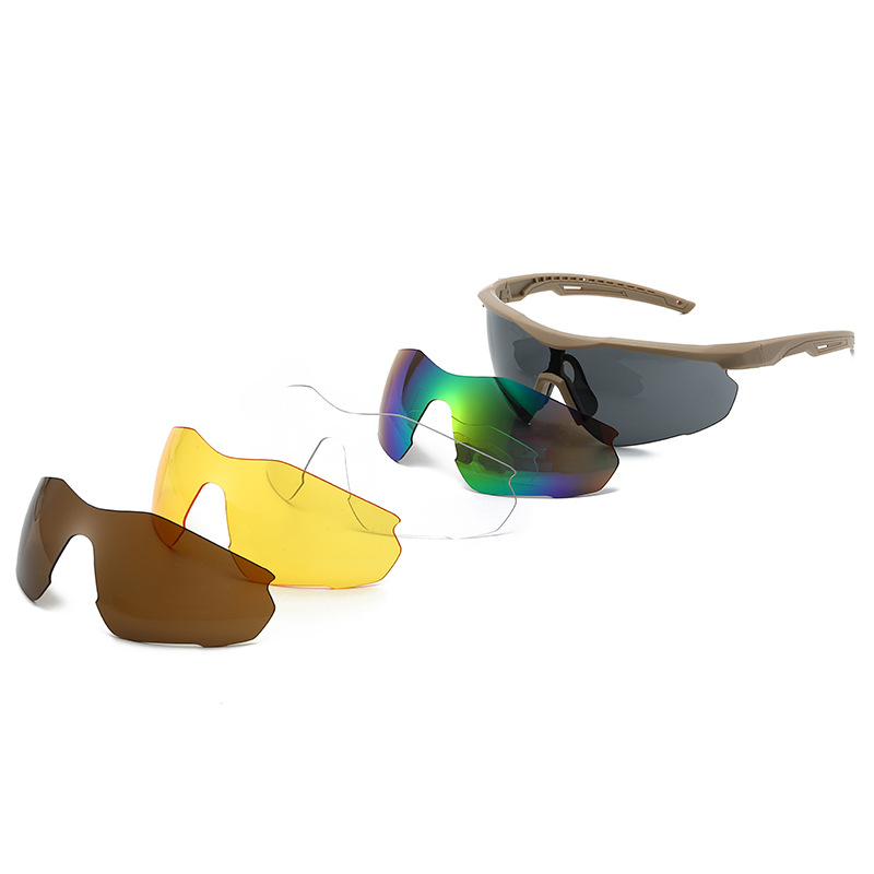 Cross border new explosion-proof wind goggles CS shooting goggles 5-piece set myopia windproof sand riding glasses tactical glasses