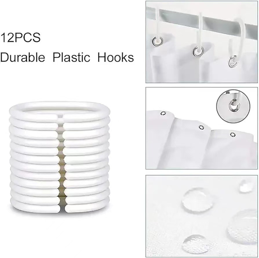 YL-38429 Floral Shower Curtain and Mat Set (4 Pieces) - Bathroom Dry and Wet Separation, Toilet Isolation Curtain, Modern Minimalist Style