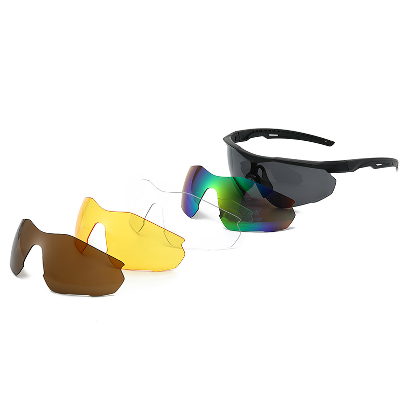 Cross border new explosion-proof wind goggles CS shooting goggles 5-piece set myopia windproof sand riding glasses tactical glasses