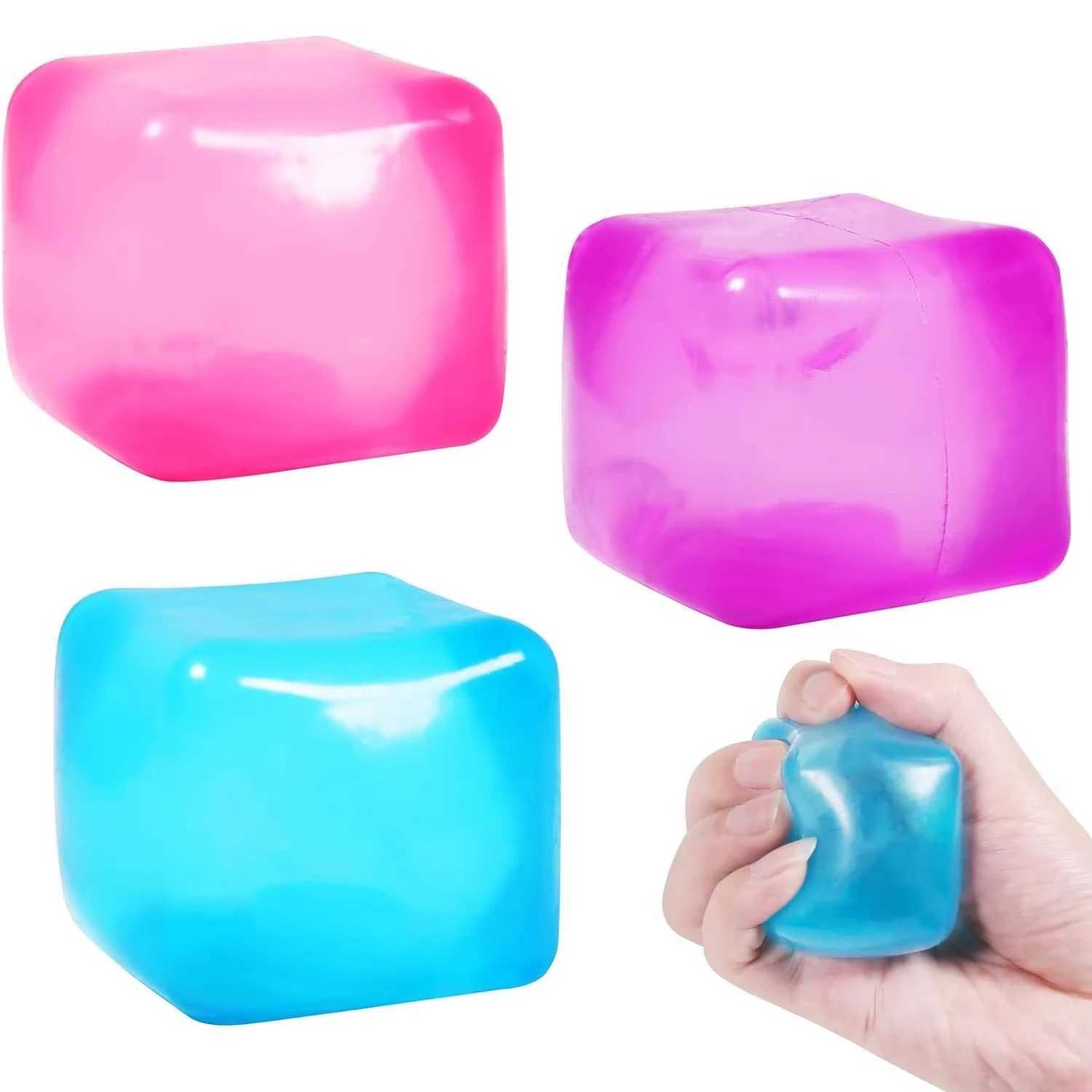 Ice Cube Shaped Fidget Toy Square Stress Relief Ball Squishy Squeeze Toys for Anxiety ADHD Stress Relief Gift for Adults H260324