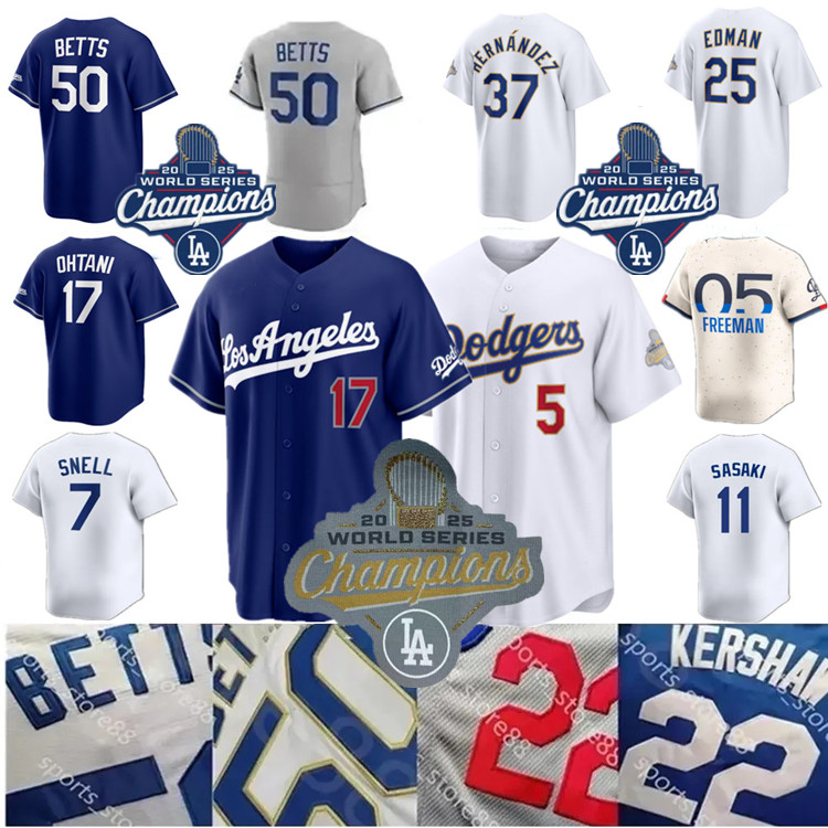 Custom S-4XL Top Quality baseball Shohei 17 Ohtani Mookie 50 Betts 18 Yamamoto Freddie 5 Freeman Max 13 Muncy Dodgers Men Women Youth Jersey