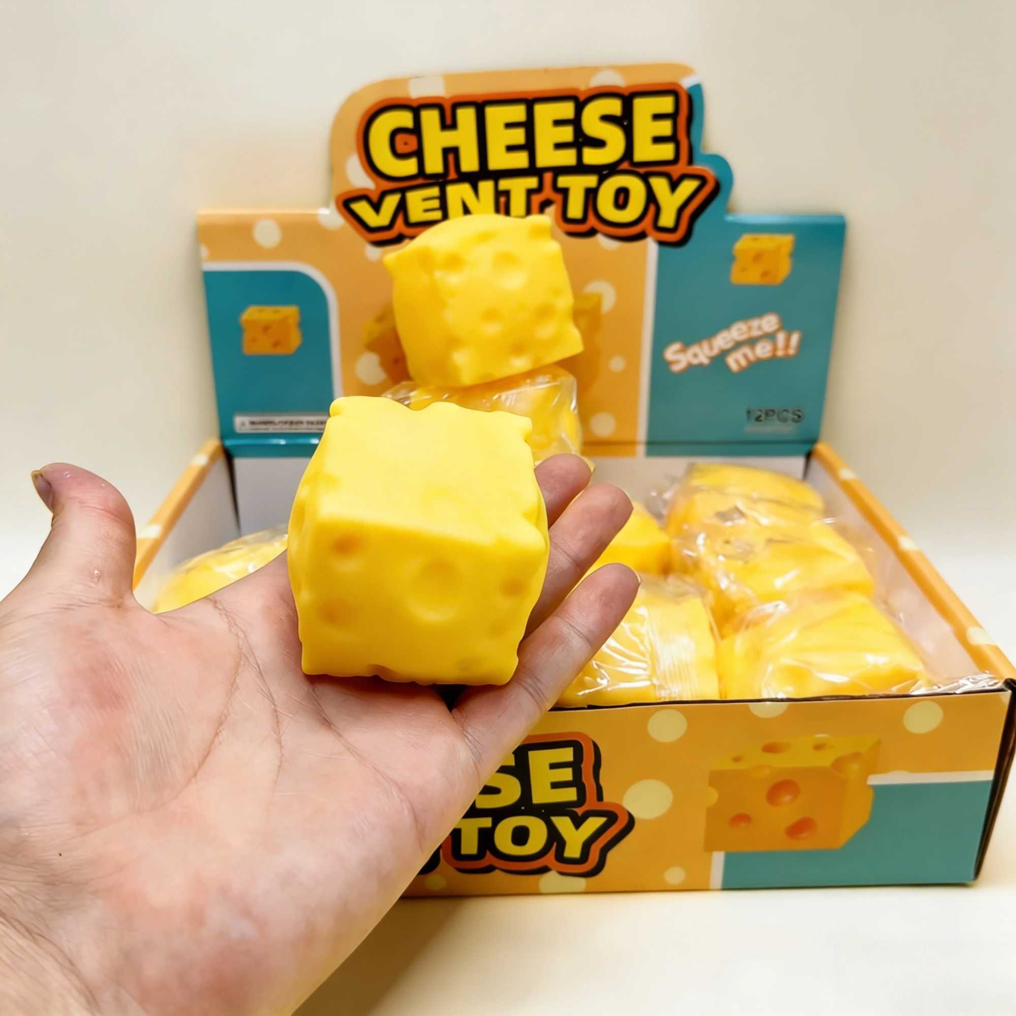 Squishy Square Cheese Squeeze Toys Rebound Push Stress Relief Sensory Toy Soft Butter Cheese Fidget Toy Gifts H260324