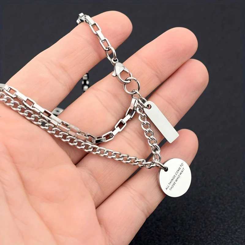 Inspiring Titanium Steel Fashion Brand Necklace Men And Women General Light Luxury Design Simple Temperament Pendant H260324 - view 4