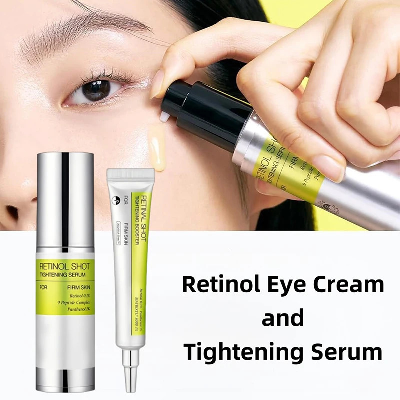 Korean Vita A Retinol Firming Serum Eye Cream Set Tightening Booster Deeply Moisturizing Pore Shrink Dark Circles Repair Serum 260318
