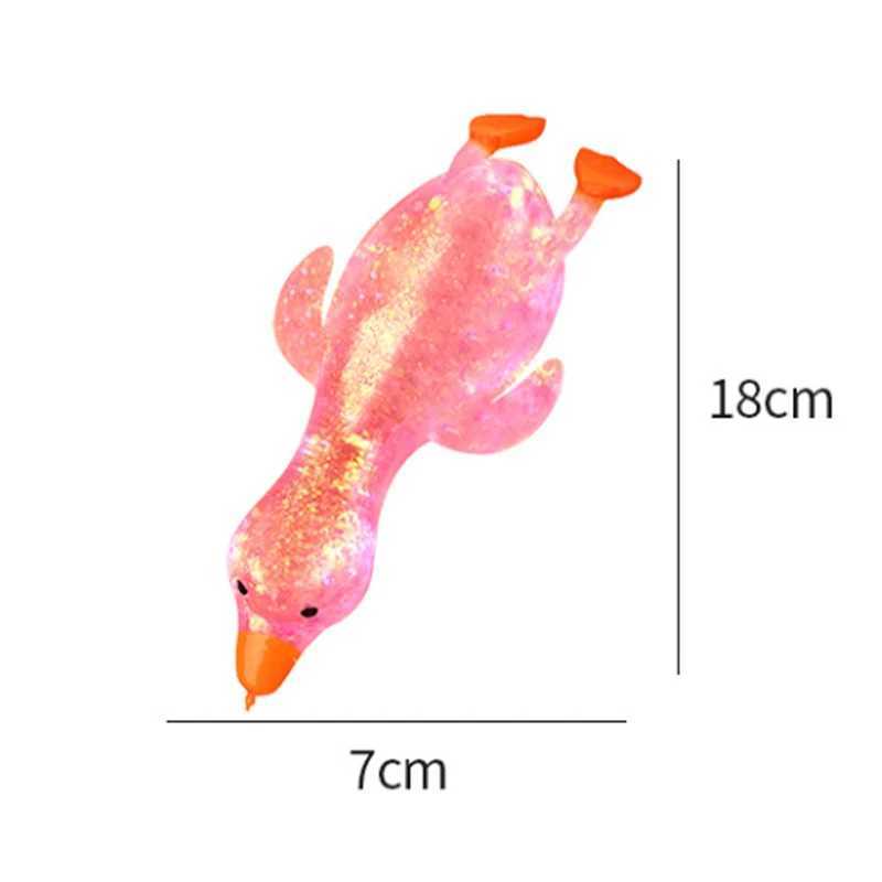 Cute Duck Squishy Glitter Pinching Slow Rebound Soft Pressure Ball Steel Pipe Venting Office Home Decor Kid Adult Birthday Gift H260324