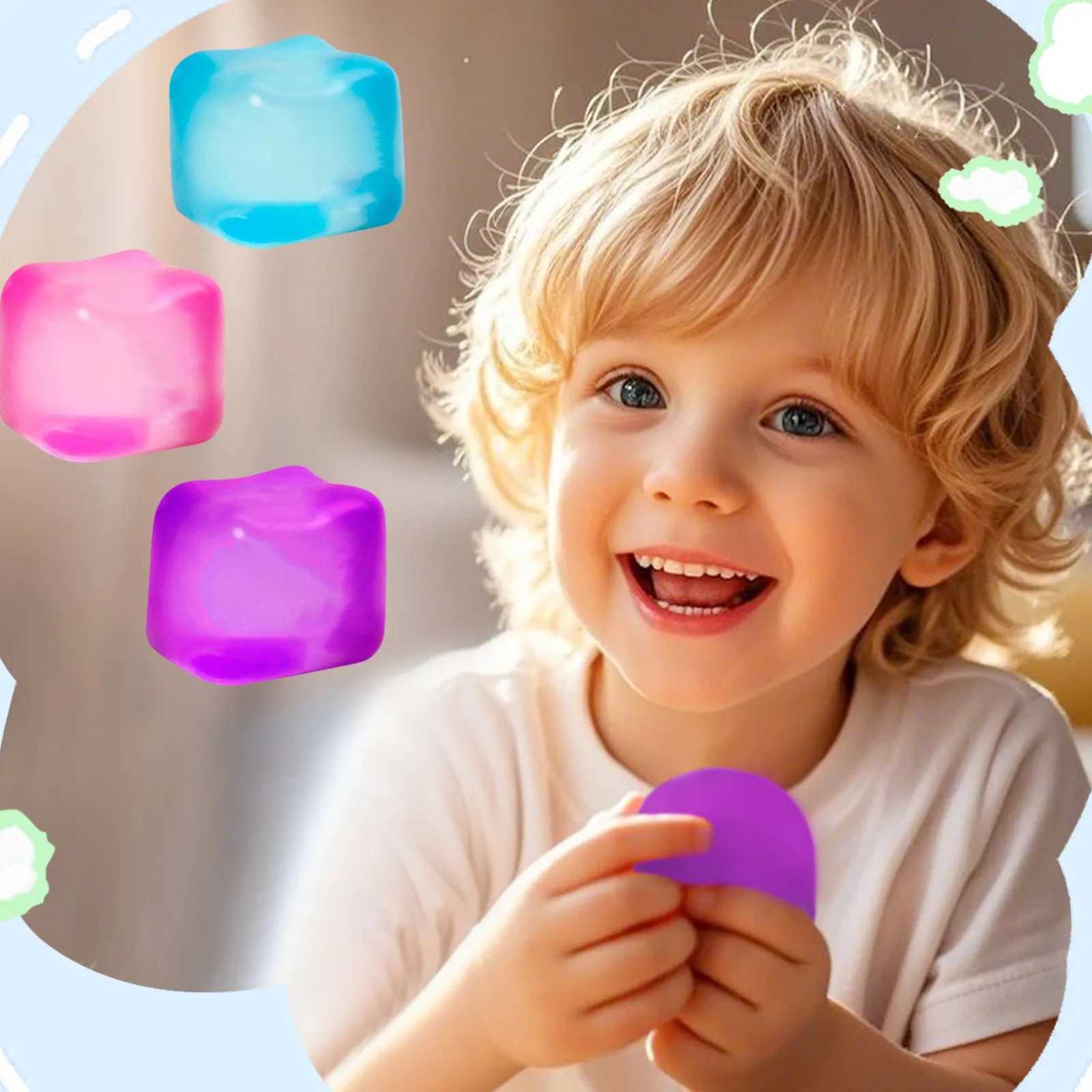 Ice Cube Shaped Fidget Toy Square Stress Relief Ball Squishy Squeeze Toys for Anxiety ADHD Stress Relief Gift for Adults H260324