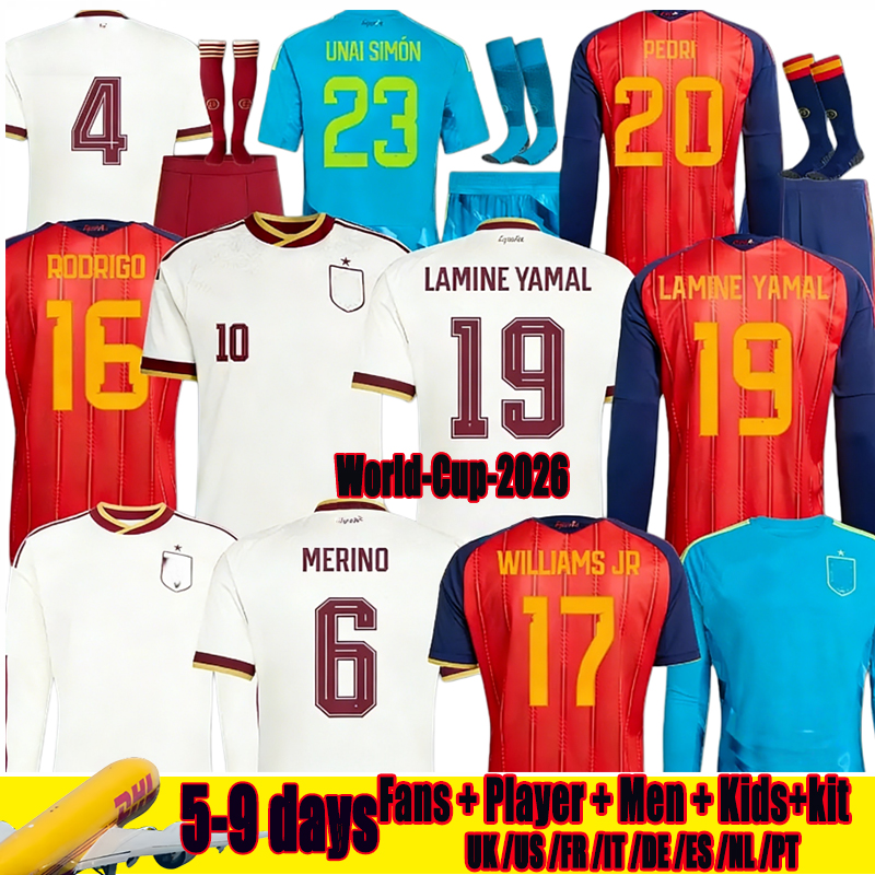 2026 spain world cup 26 27 Jersey Soccer MORATA FERRAN CARVAJAL National Team Football shirt Men Kids Kit LAMINE YAMAL Camiseta Espana RODRI OYARZABAL OLMO
