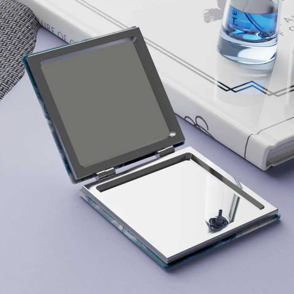 Abstract Painting Double-Sided Makeup Mirror 2X Magnifying Portable Folding Pocket High-Definition Mirror Cosmetic Tool H260324