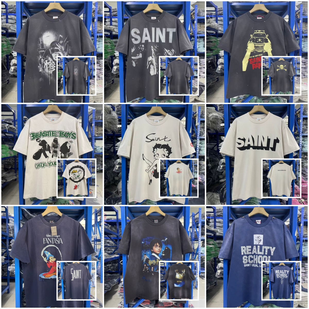 SAINT Michael Simple Letter Graphic saint vanity Short Sleeve T-Shirt for Men Loose Casual Streetwear, Hip Hop Style Breathable Tops for Summer Daily Wear