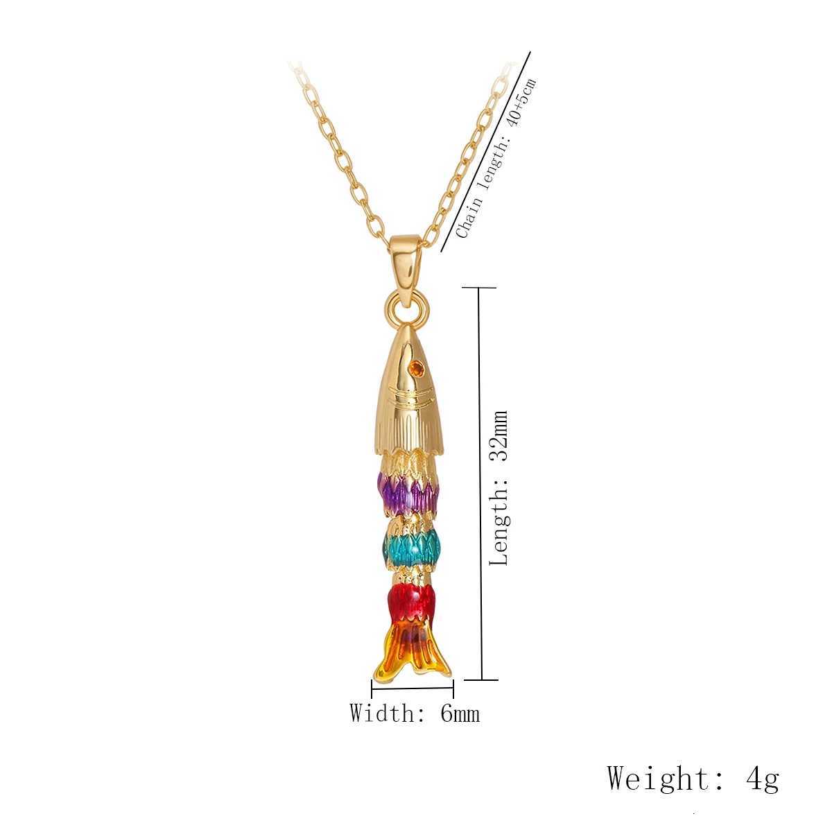 Elegant Stainless Steel Small Fish Necklace for Women Fashionable Colorful Marine Creature Pendant Jewelry H260324 - view 7