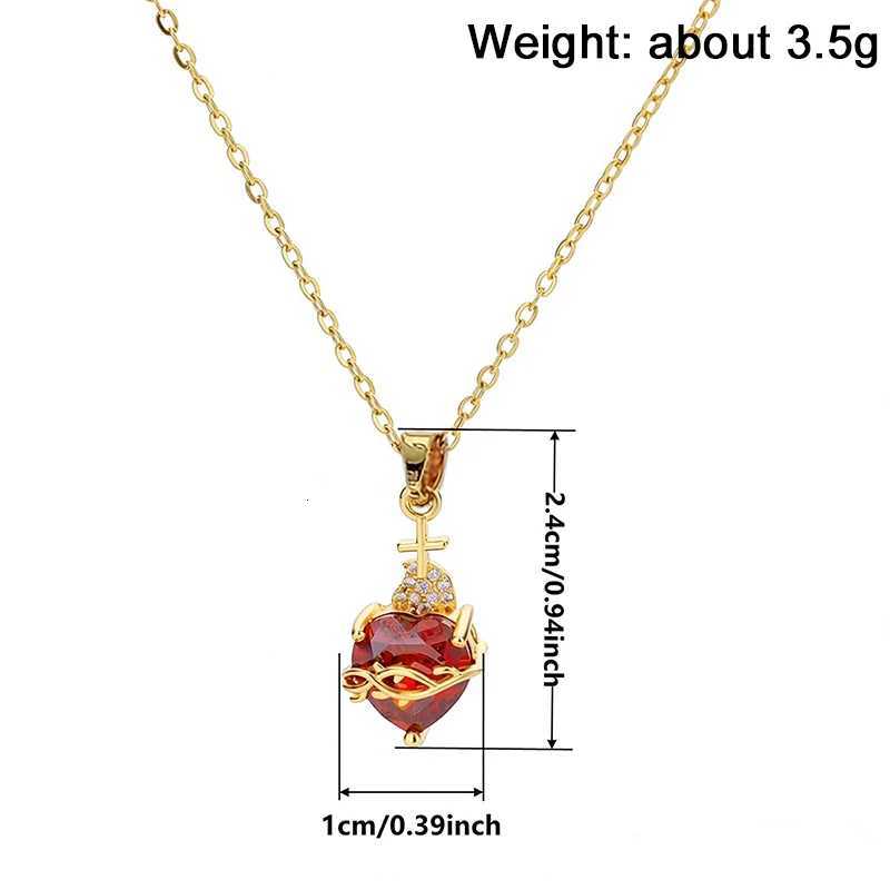 Huitan Orange Red/Green/Blue Heart Cubic Zirconia Pendant Necklace for Women Luxury Trendy Wedding Accessories Elegant Gift 2026 H260324 - view 7