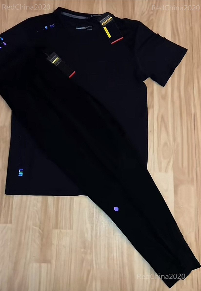 Fashion Summer Brand Designer men's Quick drying pants set training casual sportswear fitness running breathable small foot pants t-shirt tracksuits sweatpants