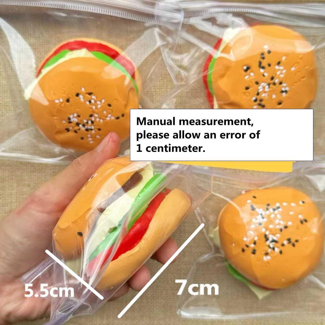 Silicone Hamburger Food Squeeze Toys for Kids Adult Soft Pinch Slow Rebound Squishy Toys Fidget Toys for Stress Relief H260324