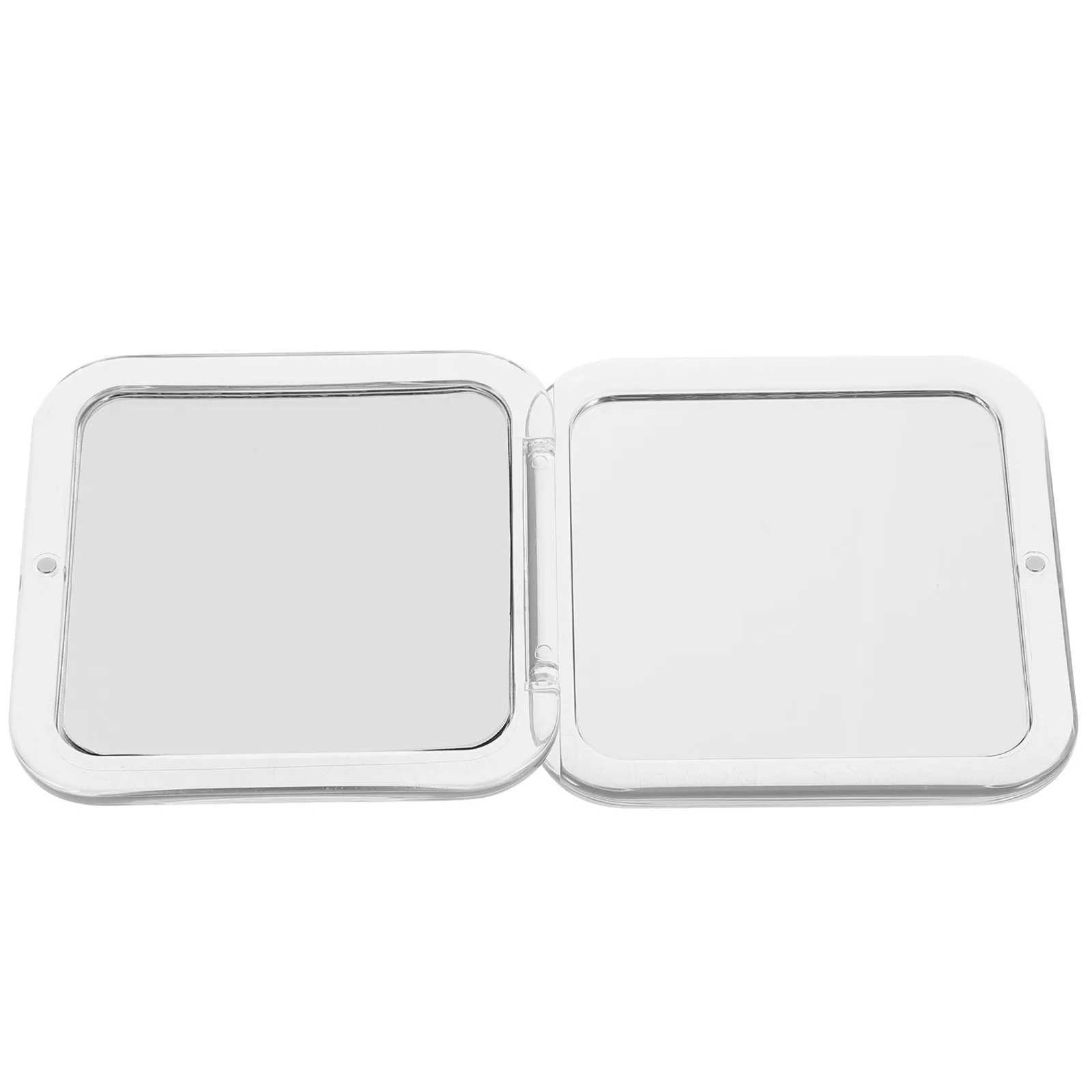 Foldable Mini Compact Mirror 7X Magnification Square Shape Pocket Mirror for Makeup Touch Ups Purse Compact Vintage Style Travel H260324