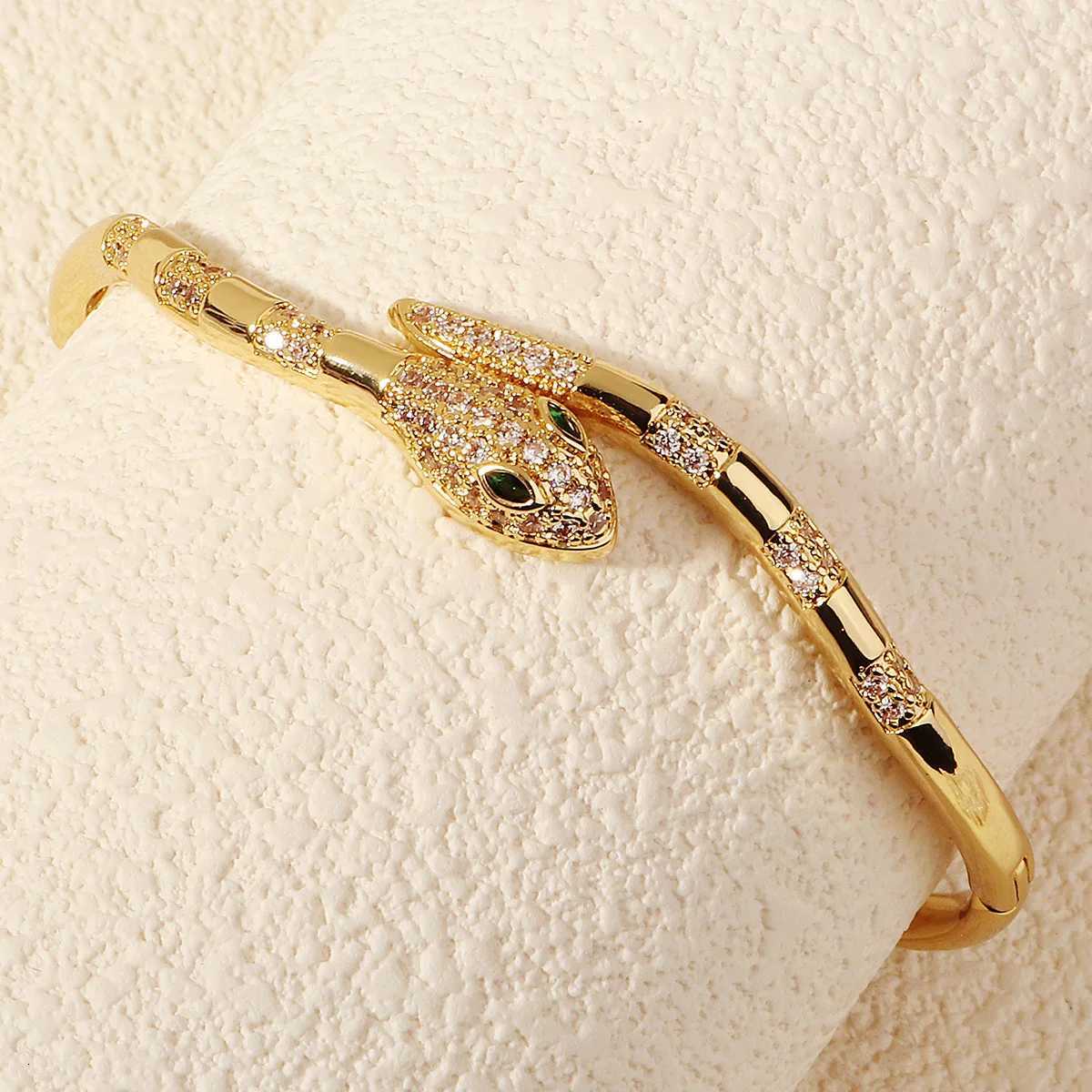 Fashion Snake Zirconium Classic Open Bangles For Women Holiday Party Cuff Gifts Jewelry Accessories H260323 - view 4