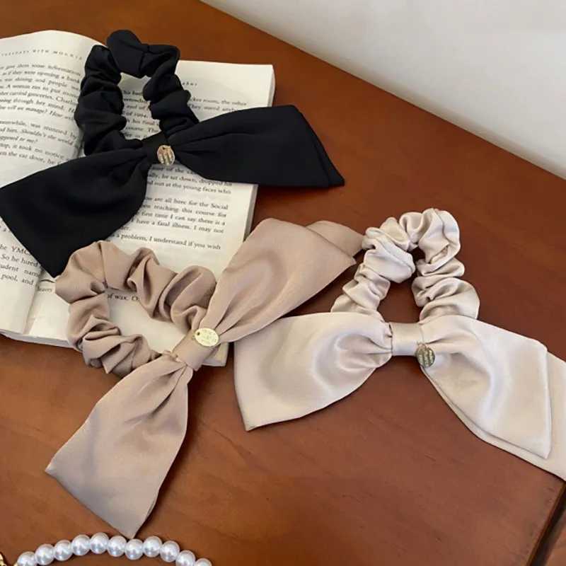 1pc Fashion Advanced Sense Solid Color Bow Hair Band For Women Girls Sweet Versatile Ribbon Bow Hair Rope Hair Accessories Gifts H260324