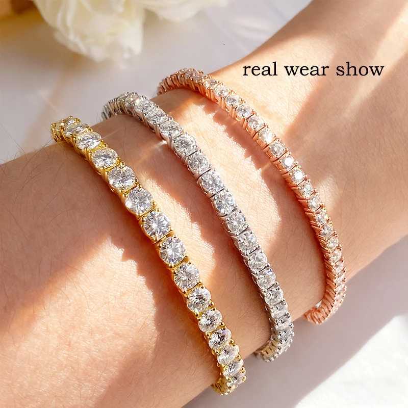 Smyoue 18k Gold Plated Moissanite Tennis for Women 3/4/5mm Classic 925 Sterling Silver Certified for Men Chain H260323 - view 7