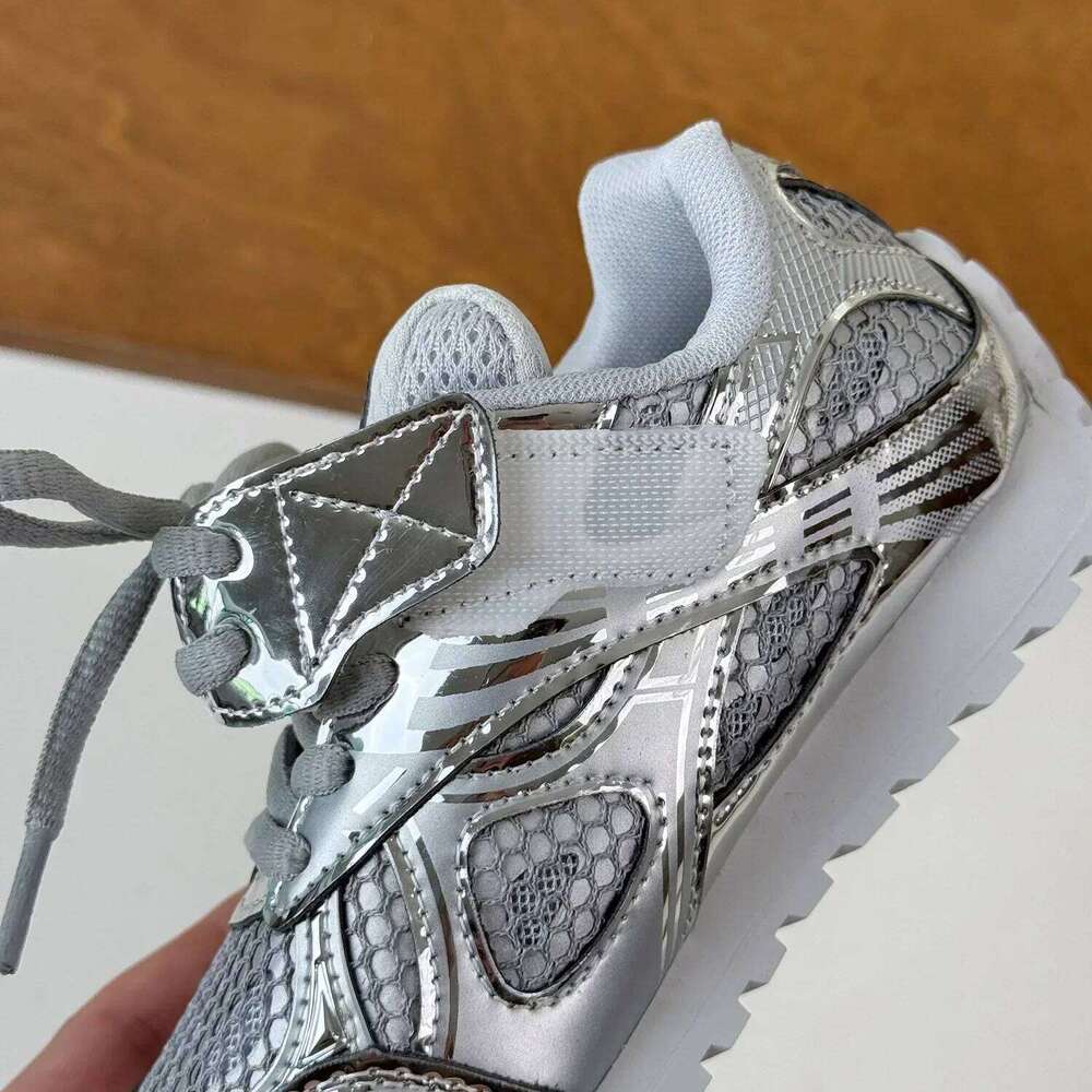 2025 Spring Toddler Kid Breathable Orbit Metallic Rubber Mesh Sneaker Children Casual Fashion Shoe Boy Girl Sports Walking Shoes 26W0324