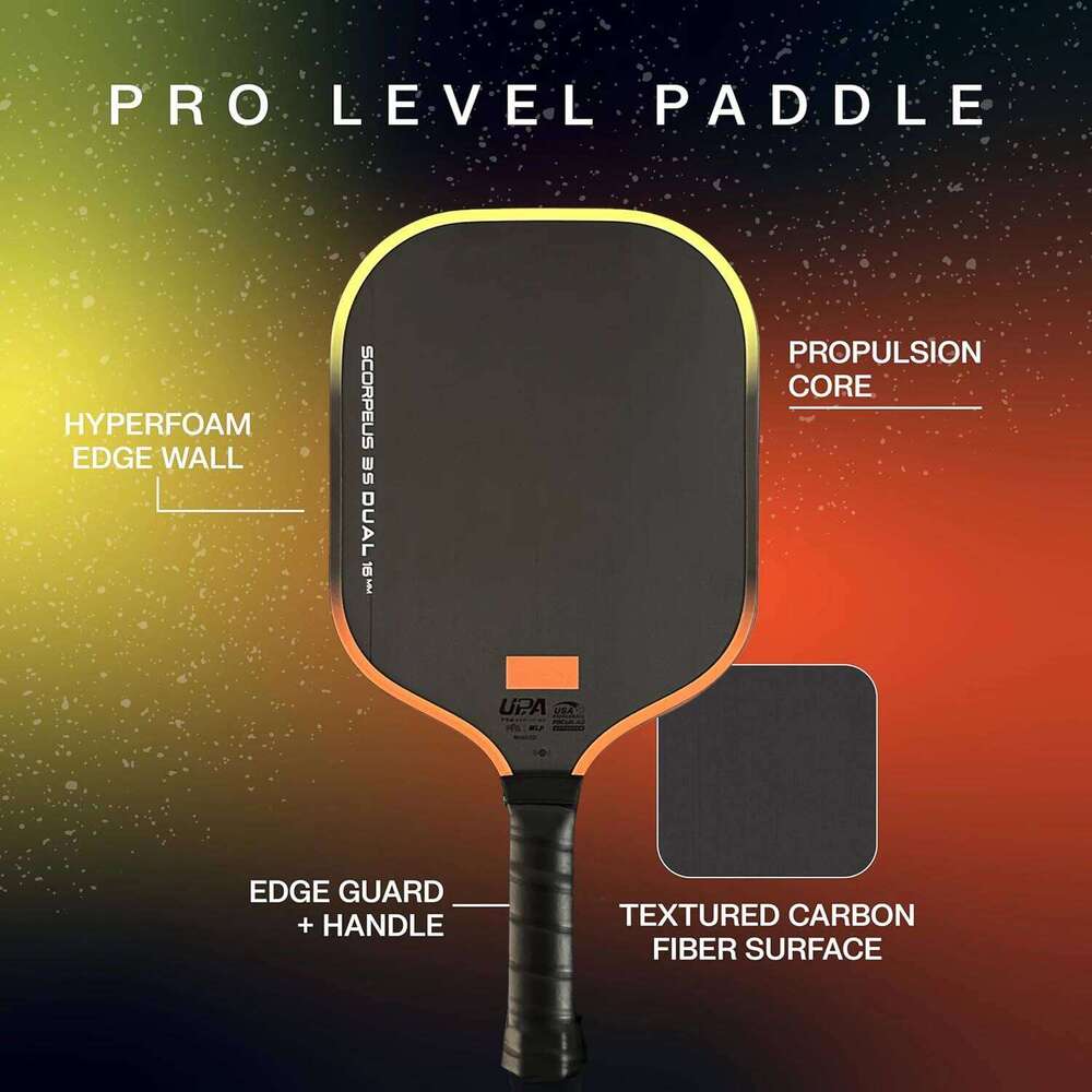 Scorpeus 3S DUAL fessional Pickleball Paddle with Carbon Fiber Surface Wide Body Design Limited Color T700 Matte Fin 26H0324