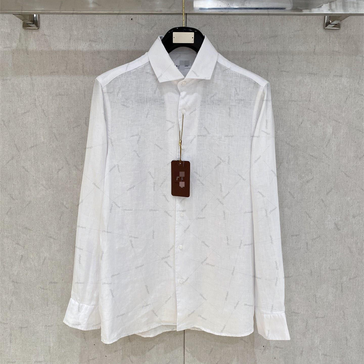 Italian Quiet Luxury Mens Linen Shirt LPBC Old Money Style Turn Down Collar Long Sleeve Premium Casual Business Formal Dress Shirt