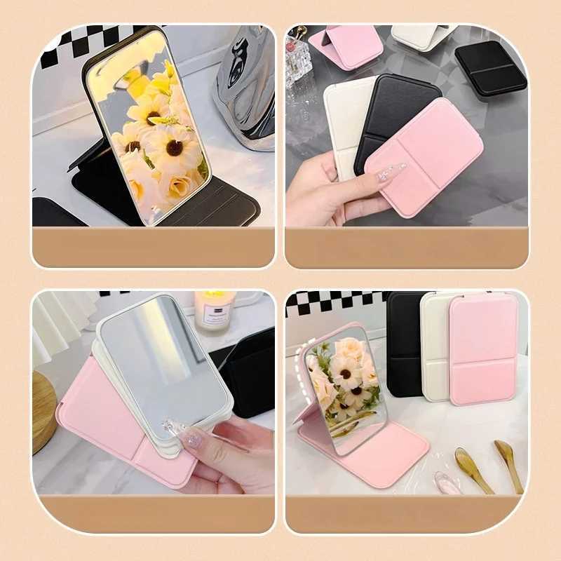 1pc Mirror Makeup Mirror Portable Folding Mirror Girl Makeup Mirror HD Desktop Stand up Mini Portable Small Mirror Travel H260324