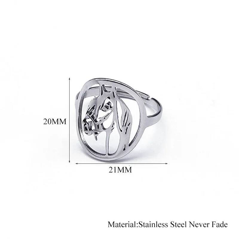 Horse Head Animal Jewelry Unisex Adjustable Size Stainless Steel Fashionable Unisex Style Light Luxury Titanium Steel Accessories