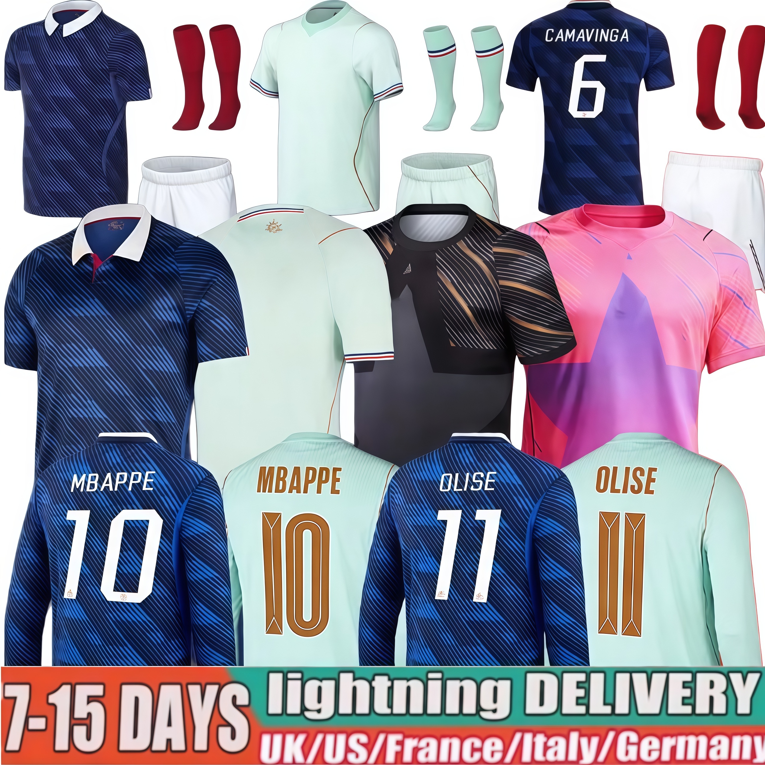 france jersey world cup 2026 27 French Soccer Jerseys MBAPPE GIROUD DEMBELE EKITIKE Olise GRIEZMANN Kids retro Football tops Shirt maillot de foot S-4XL