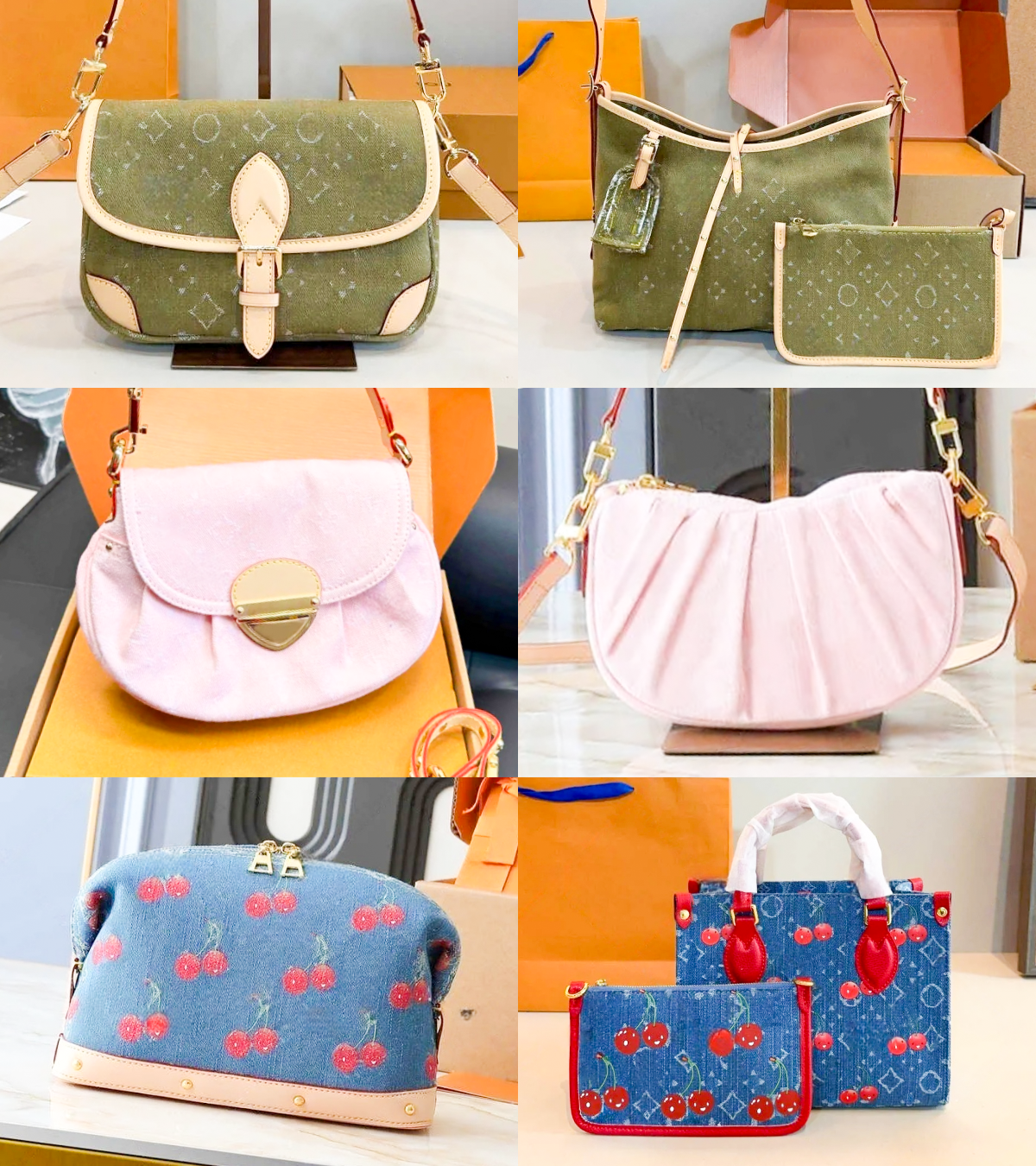 Luxury handbag Takashi Murakami tote Designer Shoulder bag Womens Cherry denim sunset vibe NANO SP cloud Clutch Bags beach Underarm makeup shop Crossbody Bag Wallet