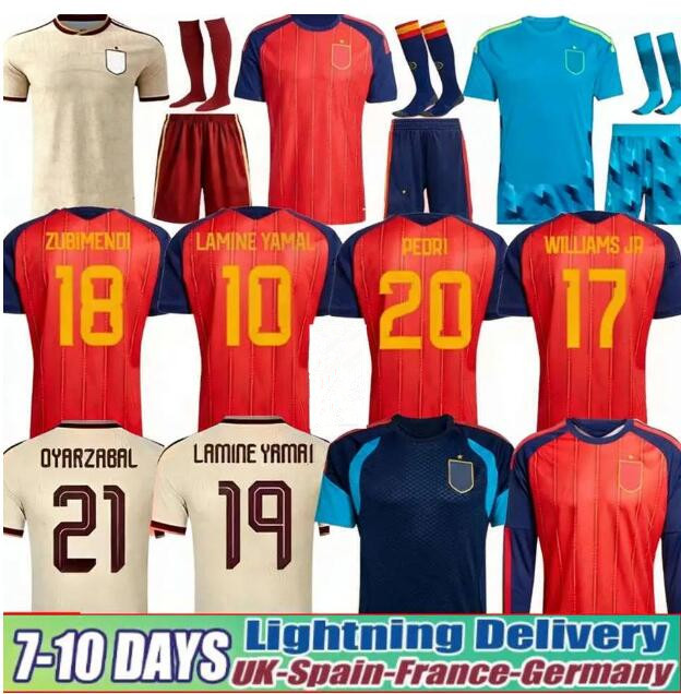 2025 2026 SPAIN Soccer Jerseys PEDRI GAVI LAMINE YAMAL MORATA Carvajal OLMO FERRAN RODRIGO Cucurella Jersey 25 26 SPANISH Men Kid Kit Football Shirt Fan Player 77890