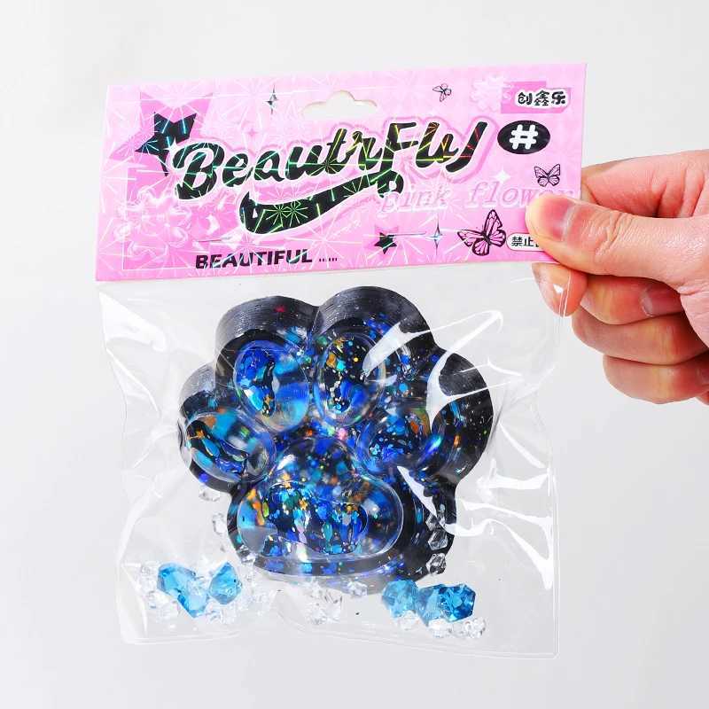 Taba Squishy Cat Paw Squeeze Toys Kawaii Sticky Squishies Fidget Toys for Birthday Party Favors Novelty Things for Kids Adults H260324