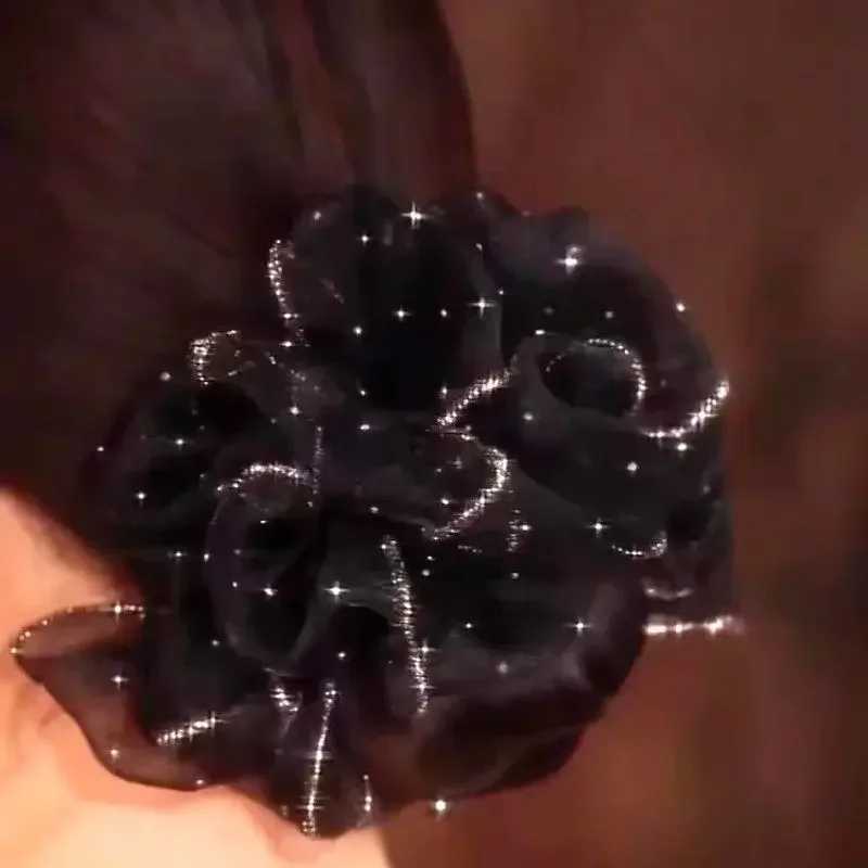 Large Hair Band High Elastic headband Flower Elegant golden Starry Sky Hair Volume Bubble Headband for women H260324