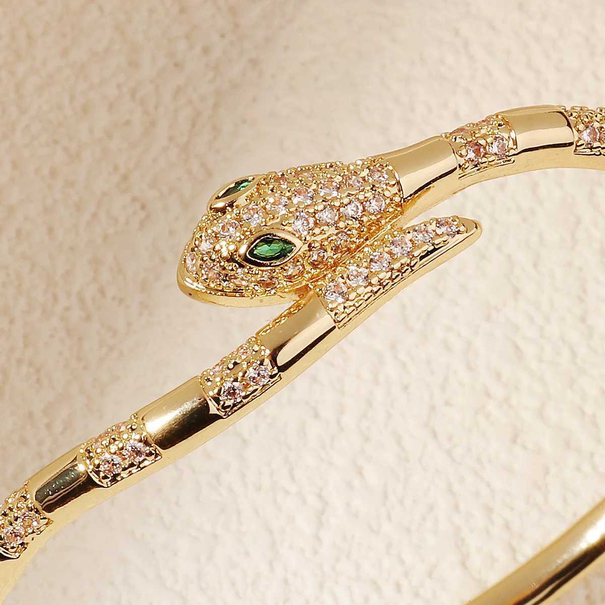 Fashion Snake Zirconium Classic Open Bangles For Women Holiday Party Cuff Gifts Jewelry Accessories H260323 - view 5