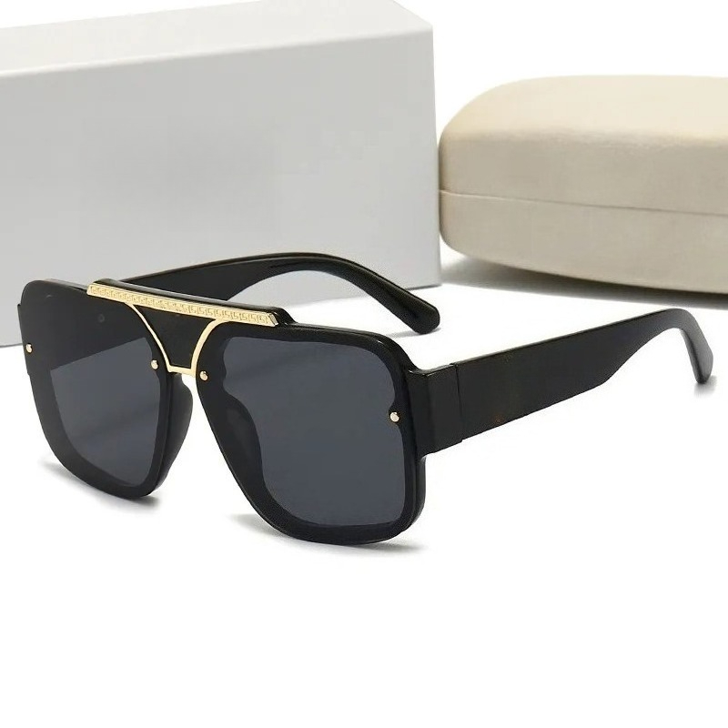 2026 New Fashion Large Frame Sunglasses UV400 Lens Unisex Eyewear For Men Women With Gift Box