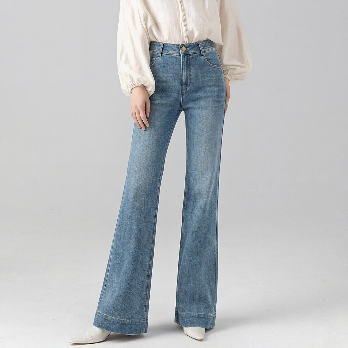 Xinge Tencel American-style Flared Jeans For Women 2026 New Spring Model Petite-sized Designer Pants Retro Stretch Flared Pants