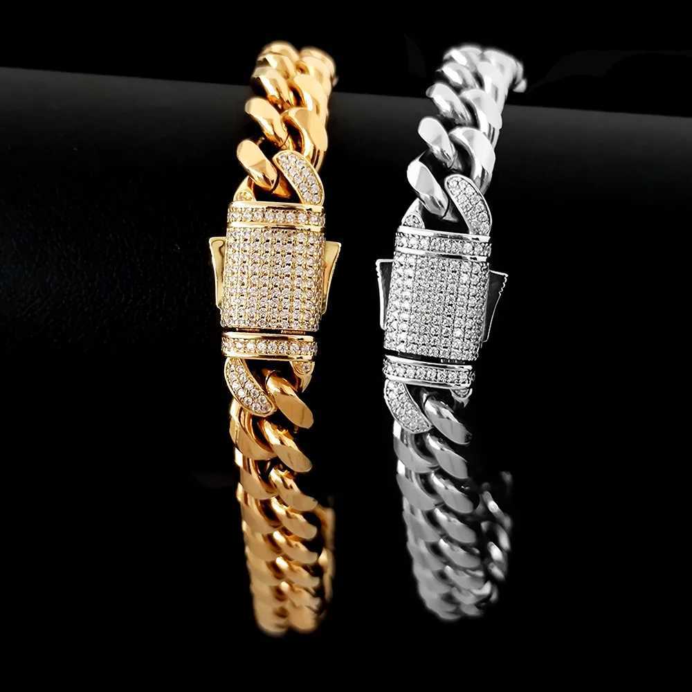 Hip Hop Stainless Steel Bling CZ Clasp Jewelry for Men Designs Cuban Link Free Custom Drop Shipping H260323 - view 3