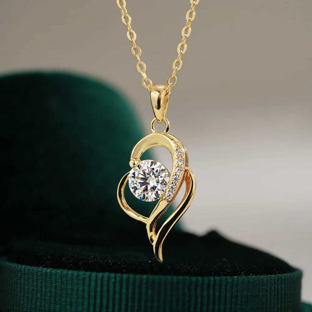 Luxury Real 18k Gold Womens Lockbone Chain Diamond Pendant Moissanite Necklace H260324 - view 4