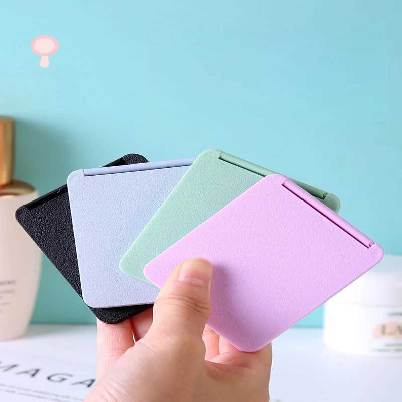 Minimalist Square Compact Mirror Portable Folding Double-sided Makeup Purple Mirror For Women Cosmetic Travel Pocket Mirror H260324