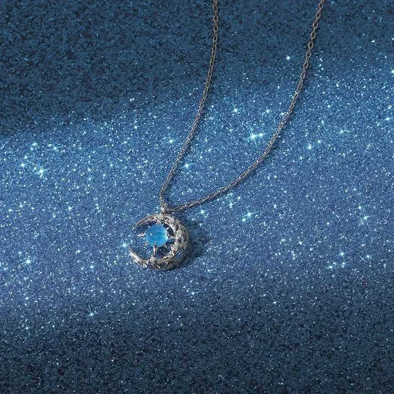 Exquisite Fashion Dream Star and Moon Pendant Necklace for Women Collar Chain Wedding Party Jewelry Gift for Women H260324 - view 6