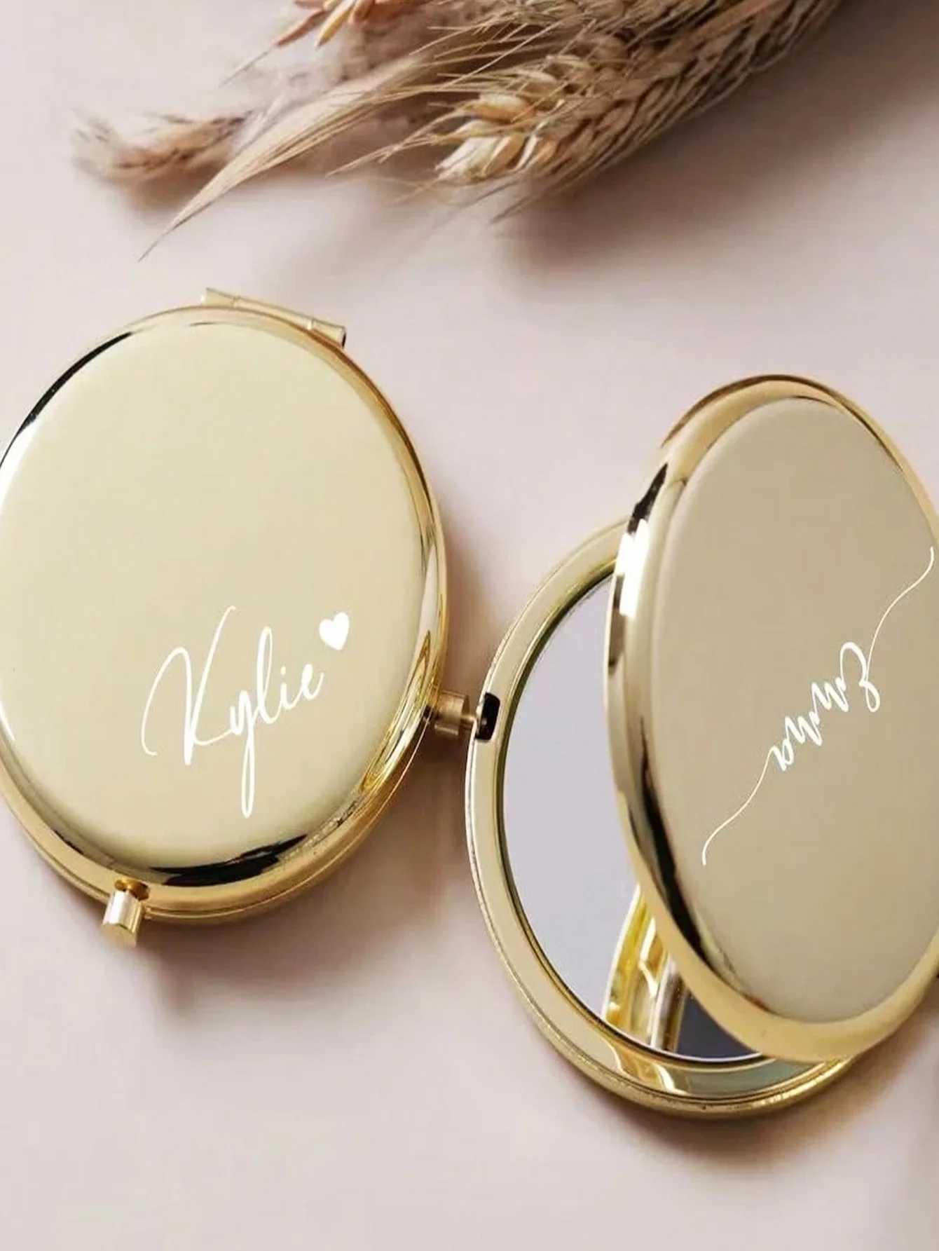 Personalized Compact Mirror Bridesmaid Gifts Birth Flower Makeup MirrorPocket Mirror For HerBridesmaid Thank You GiftBridal H260324