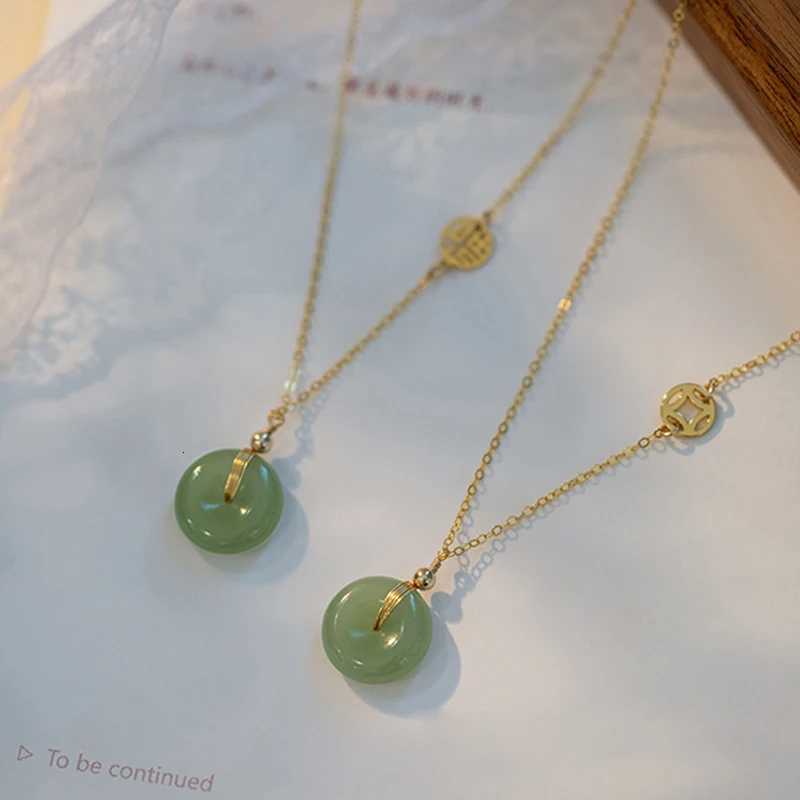 VENTFILLE Elbow Bead Chain Hetian Jade Necklace for Women Girl Gift Fresh Temperament Ins Fashion Peace appiness Jewelry H260324 - view 6
