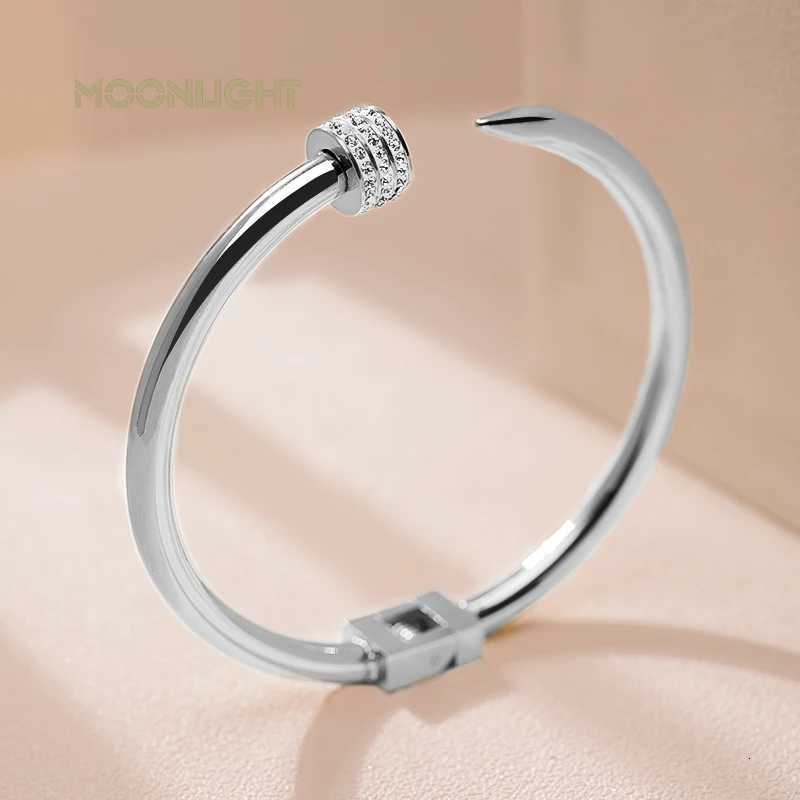 MOONLIGHT Classic Brand Open Bangles Female Simple Trendy Stainles Steel Screw For Women Accessories Gift H260323 - view 4