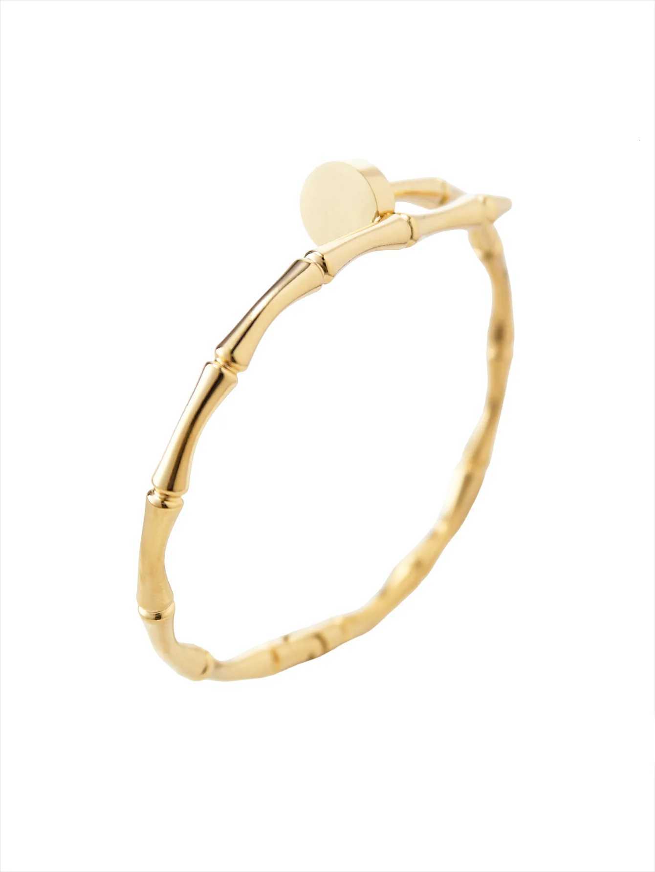 Western Personality Simple Fashion Charm High-Level Sense Of Stainless Steel 18K Gold-Plated Bamboo Female H260323 - view 7