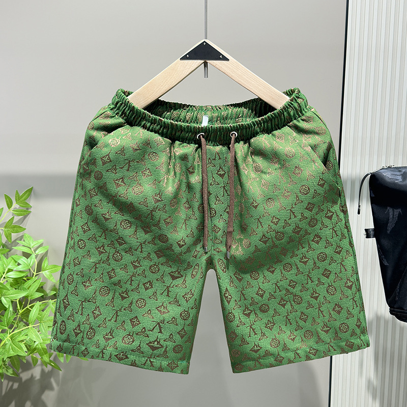 Luxury Brand Designer Clothes Foreign Trade In-Stock Luxury Trend High Version Jacquard Letter Shorts Unisex Cool Beach Mid-Length Shorts Five-Point S - view 3