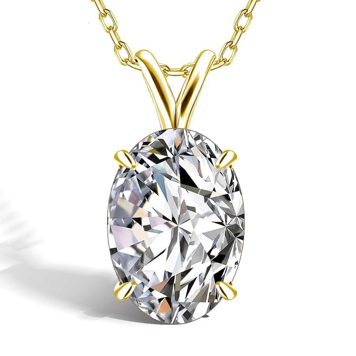 14K Gold Filled Solitaire Oval Cut Moissanite Pendant Necklace for Women D VVS Lab Diamond Wedding Jewelry Exquisite Party Gifts H260324 - view 5