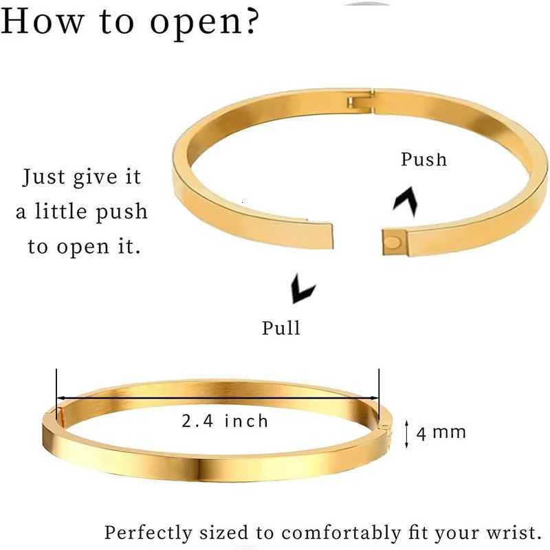 18K Gold Plated Oval for Women Jewelry Trendy Bangle Stackable Friendship Christmas Birthday Gifts H260323 - view 5